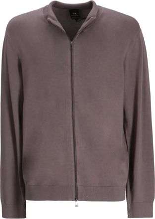 A|X Armani Exchange Cardigan con zip - Marrone