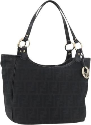 Fendi Pre-owned Shoulder Bags, female, Black, Size: ONE SIZE Pre-owned Zucca Canvas Tote