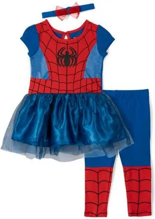 MARVEL Spider-Man Cosplay Tutu Dress and Leggings Set in Spider Man Red Blue at Nordstrom, Size 12-18M