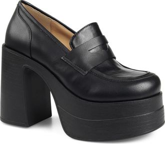 Candie's Ace Platform Pump in Black Faux at Nordstrom, Size 10