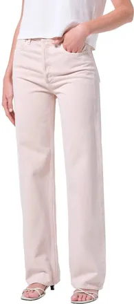 A Gold E Ren High Waist Wide Leg Jeans In Foundation