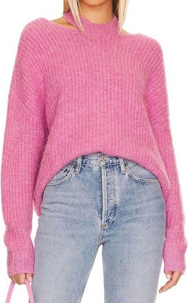 Pistola Denim Eva Pullover With Neck Slits In Aurora Pink