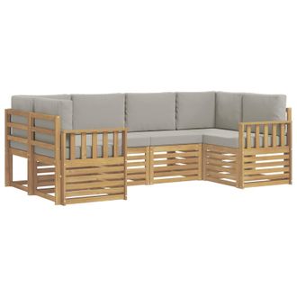 vidaXL Conjunto De Sof&aacute;s De Exterior 5 Pcs Blanco Y Gris Claro Vidaxl