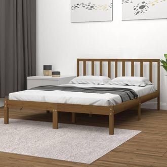 vidaXL Vidaxl - Estructura Cama Sin Colch&oacute;n Madera Pino Marr&oacute;n Miel 200x200 Cm