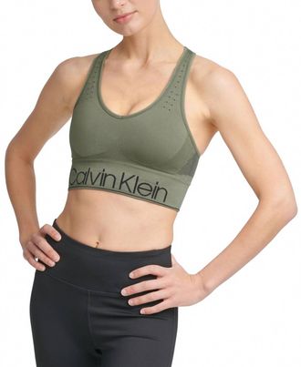 Calvin Klein Performance Mid-Impact Sports Bra In Bonsai