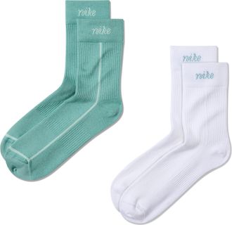 Nike Womens Everyday Plus Lightweight Crew Socks (2-Pair) in Multicolor | HQ7762-904