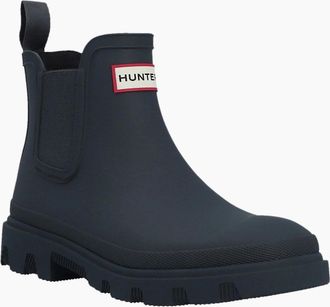 Hunter Mens Hunter Downpour Chelsea Rubber Mens Hunter Navy Wellington Boots - Size: 10