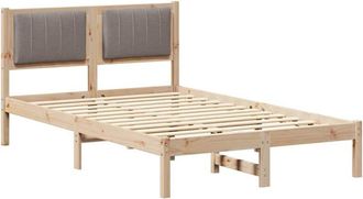 vidaXL Estructura De Cama Con Cabecera Tapizada Taup&eacute; 120 X 200 Cm Vidaxl