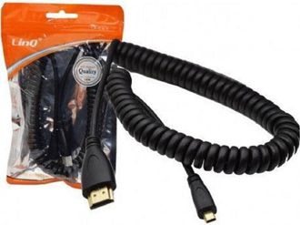 Trade Shop Trade Shop - Cavo Adattatore A Spirale Molla Da Micro Hdmi A Hdmi Lunghezza 2 Metri Hd-c4522