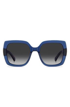 Kate Spade New York amaya 55mm gradient square sunglasses in Blue/Dark Grey Sf at Nordstrom