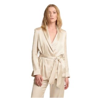 Kocca Kristal Blazer - Dames - Blazers - Beige - L - Leer - Jassen