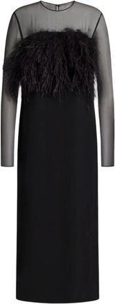 Alberta Ferretti Vestido Largo Enver de Sat&eacute;n - Dresses - Mujer - Negro - 2XL