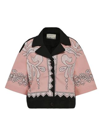 Biyan lace-detail cotton shirt - women - Cotton - S - Pink
