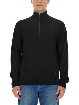 Paul Smith Slim-Fit Black Jersey With High Collar