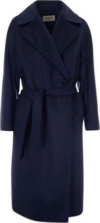 Max Mara Jassen, Dames, Blauw, M, Belted Coats