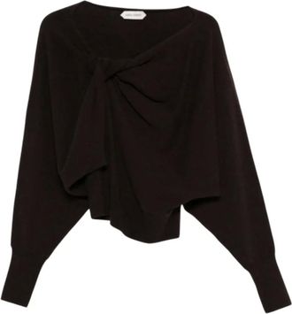 Alberta Ferretti Alberta Ferretti, V-neck Knitwear, female, Brown, Size: M V-neck Knitwear