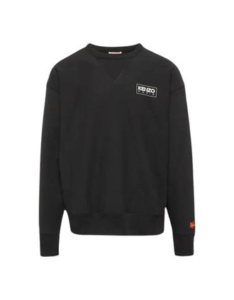 Kenzo Mens Kenzo Paris Outlined Logo Oversized Black Sweatshirt - Size: 38