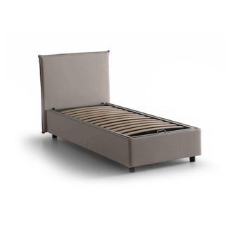 Dmora Dmora - Cama Individual Dbasell, Cama Contenedor Con Revestimiento De Tela, 100% Made In Italy, Apertura Frontal, Adecuado Para Colch&oacute;n Cm 90x200, T&oacute;r