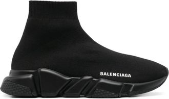Balenciaga Sneakers, female, Black, Size: 9 US Black Slip-On Sneakers with Logo