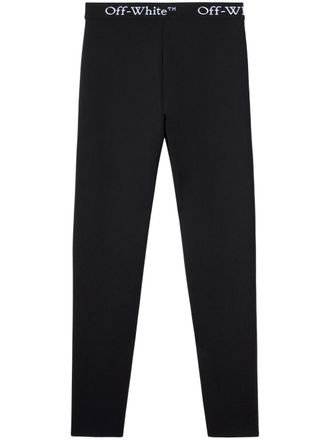 Off-white Legging met logoband - Zwart