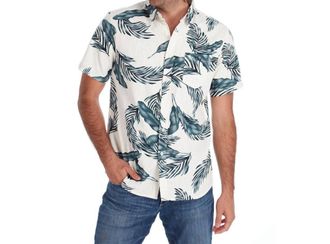 PX Los Angeles Jude Printed Slub Shirt In White