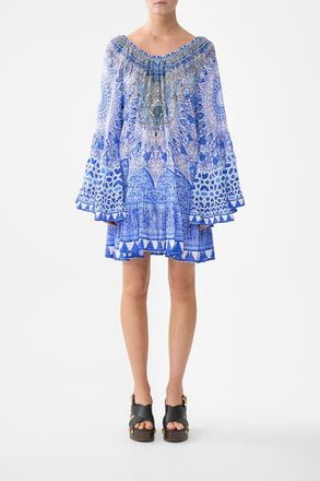 Camilla A-Line Frill Dress in The Bosphorous at Nordstrom, Size Xx-Large Au