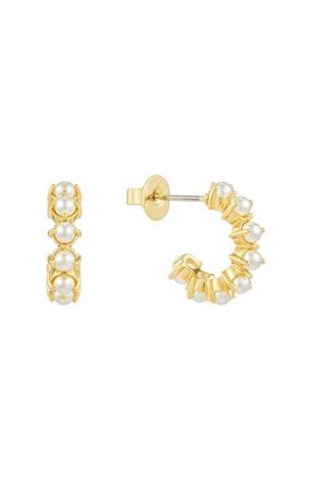 Untamed Petals Jessica Pearl Mini Hoops at Nordstrom