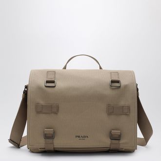 Prada Desert-colored canvas crossbody bag