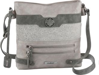 Rieker Umh&auml;ngetasche RIEKER, Damen, Gr. B/H/T: 27cm x 31cm x 6cm, grau, Lederimitat, Taschen Umh&auml;ngetasche, Schultertasche, Damen-Tasche mit praktischem Reis