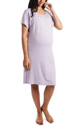 Everly Grey Rosa Maternity/Nursing Hospital Gown in Lavender at Nordstrom, Size X-Large