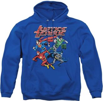 Gildan Justice League of America Pixel League Adult Pull Over Hoodie / Hooded Sweatshirt