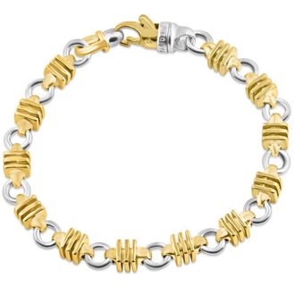 Pompeii3 Mens Solid 14k Gold (57grams) or Platinum (91gram) Two Tone 8mm Bracelet 8.75
