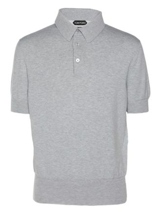Tom Ford fine-knit polo shirt - Grey