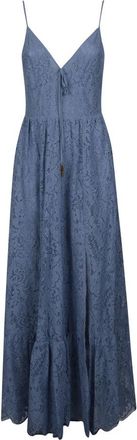 Michael Kors Corded Floral Lace Maxi Jurk - Dames - Maxi kleedjes - Blauw - XS - Katoen - Kleedjes