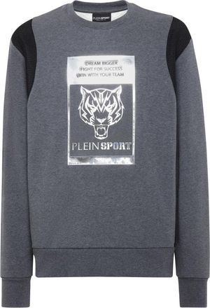 Plein Sport Sweatshirt Tiger - Heren - Sportshirts - Grijs - M - Katoen - Fitness