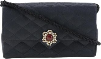Chanel Pre-owned Canvas chanel-bags - Dames - Vintage Schoudertas - Zwart - ONE Size - Satijn - Vintage