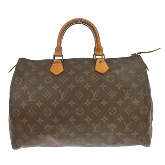 Louis Vuitton Speedy Handbag Monogram Canvas Brown Canvas Handbag (Pre-Owned)