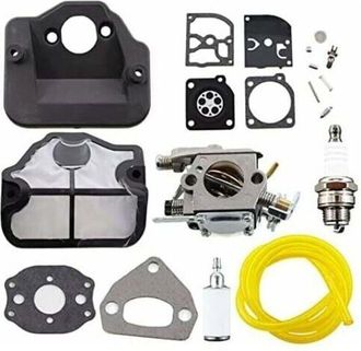 OEM Kit De Reparaci&oacute;n De Carburador Con Filtro De Aire, Buj&iacute;a Y Diafragma Para Motosierras Husqvarna 36, 41, 136, 137, 141, 142, 137e, 142e, Reemplaza Al 