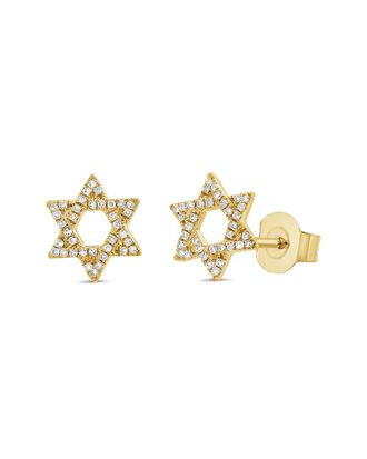 Sabrina Designs 14K 0.14 Ct. Tw. Diamond Star Of David Studs