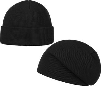 Hatshopping Kids Wind Knit Hat kids&acute; beanie cuffed (One Size - black)