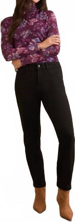 Tribal Audrey Boundless Stretch Denim Straight Leg Crop Jeans In Black
