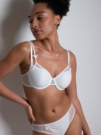 Passionata Schalen-BH PASSIONATA MISS JOY, Damen, Gr. 75, Cup B, weiss (wei&szlig;), Obermaterial: 89% Polyester, 11% Elasthan, BHs Schalen-BH, verspielte Schmetterlin