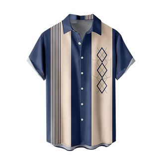 Generic Button Down Vintage Bowling Shirts Hawaiian Printed Beach Shirt Tops Hawaiian Shirt for Men Mens Short Sleeve Button Down Shirts Hawaiian Printed Beac