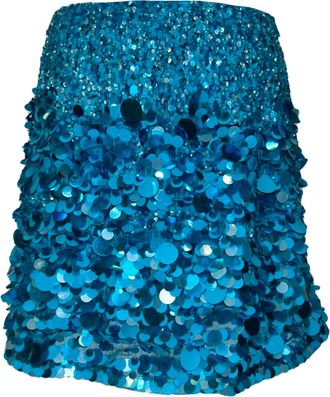 Aje Aje Cherie Sequin Mini Skirt in Light Blue Nylon