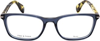 Rag & Bone Mens Blue Rectangular Eyeglass Frames RNB7016