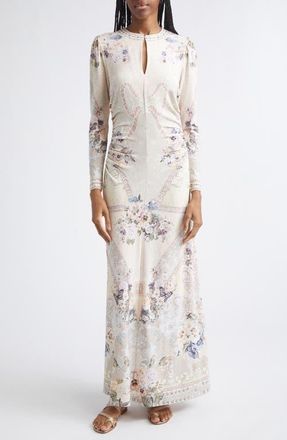 Camilla Print Ruched Jersey Maxi Dress in Laced With Love at Nordstrom, Size X-Small