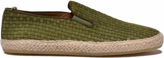 Officine Creative Suede Slip On - Olive Green