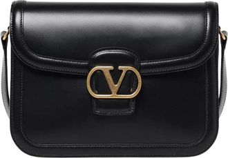 Valentino Garavani Tassen, Dames, Zwart, ONE Size, Leer, Stijlvolle Stud Schoudertas Klassiek Ontwerp