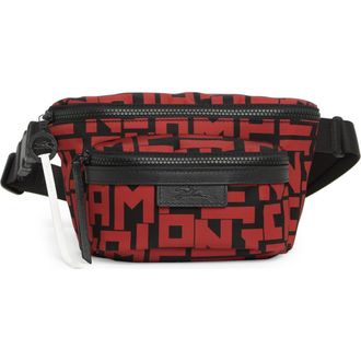 Longchamp Le Pliage Belt Bag in Blk/brick at Nordstrom Rack