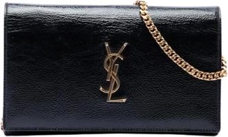 Saint Laurent Pre-owned Kate Wallet on Chain - Dames - Vintage Schoudertas - Zwart - ONE Size - Leer - Vintage